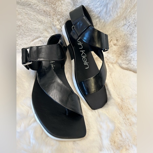 Calvin Klein Rikki Black Sandals Sleek and Stylish Sz-6.5M.   N - Picture 7 of 10